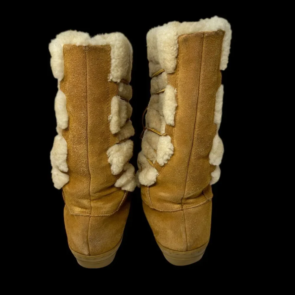 J. Crew Shearling Brown Suede Adirondack Winter Boots Size‎ 9